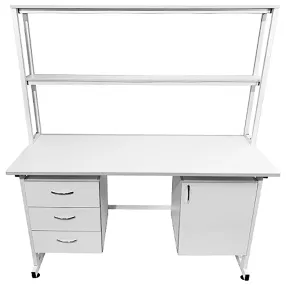 стол лабораторный с надстройкой слн 16.016 (белый)