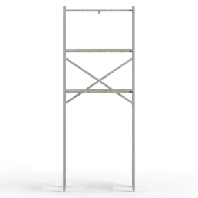 стеллаж для ванной комнаты gutta 1800х690х250 (3 полки) каркас белый, настил патина