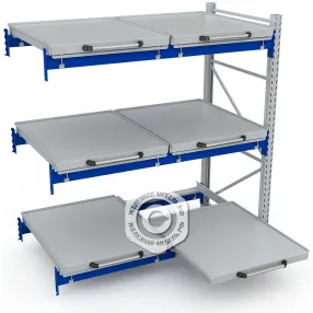 стеллаж с выкатными платформами s-heavy 500 (3 яруса хранения)