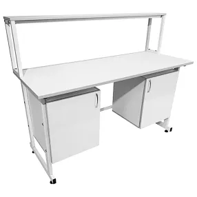 стол лабораторный с надстройкой слн 16.014 (белый)