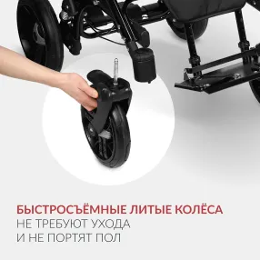 кресло-коляска эвита нео (черно-зеленая, литая)