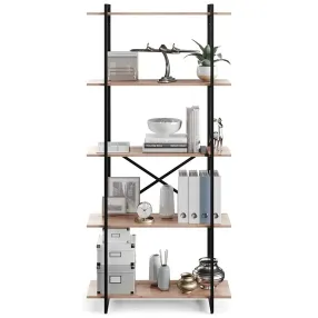 стеллаж gutta 1960х920х340 (5 полок) каркас чёрный, настил эвок