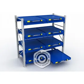 стеллаж с выкатными платформами s-heavy 500 (4 яруса хранения)