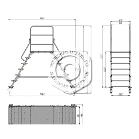 лестница передвижная, шесть ступеней и два лестничных марша лр 6.2