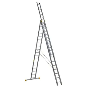 лестница профессиональная трехсекционная алюминиевая 3х18 арт. 9318