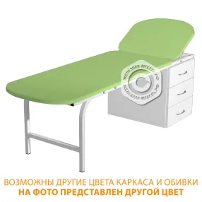 кушетка смотровая со встроенной тумбой кс/2 (1950х600х550) (кожзам эконом белый, каркас белый)