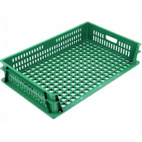 ящик п/э 740х465х145 перфорированный цв. зелёный (арт. 404)