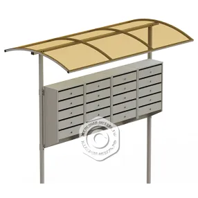 стойка для почтовых ящиков с навесом усп-3