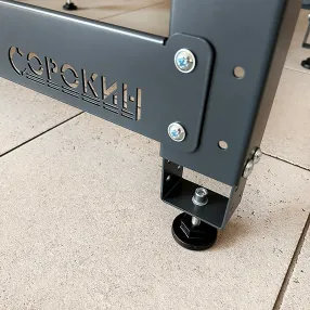 верстак small с деревянной столешницей и траверсами для хранения мотоколёс