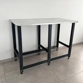 верстак standart с оцинкованной столешницей и траверсами для хранения колёс