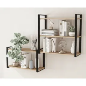 полка home-3 вяз натуральный/чёрный