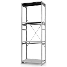 стеллаж тсу универсал для одежды 3000х1060х500 (3 штанги, 4 усиленные перф. полки)