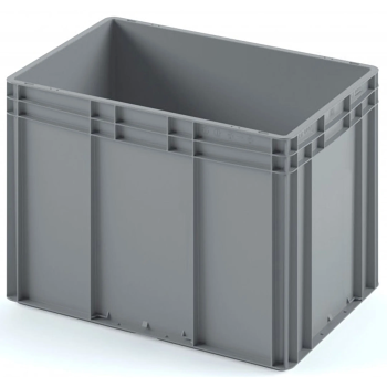 Пластиковый ящик 600х400х420 (ЕС-6442) с усиленным дном, без крышки (Чёрный)