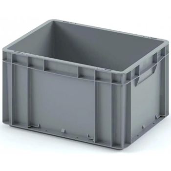 Пластиковый ящик 400х300х220 (ЕС-4322) с гладким дном, без крышки (Чёрный)